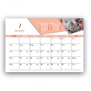 Calendario de escritorio triangular